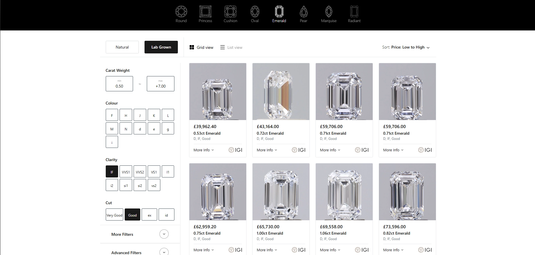 NivoSync Elegant theme rendering a default catalogue page with side-panel filters and a 3-column grid