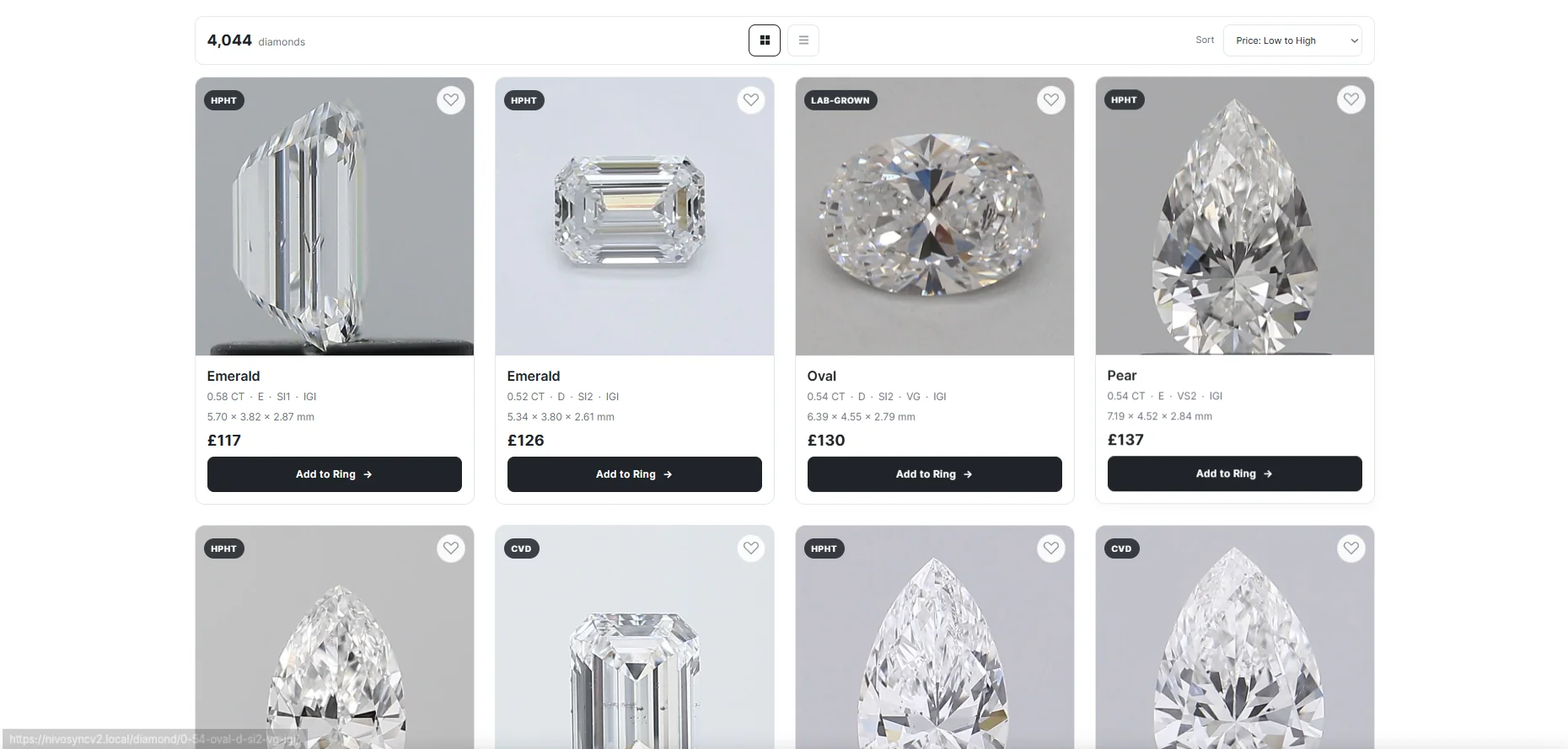 A Diamond Loop rendering the catalogue grid with its toolbar